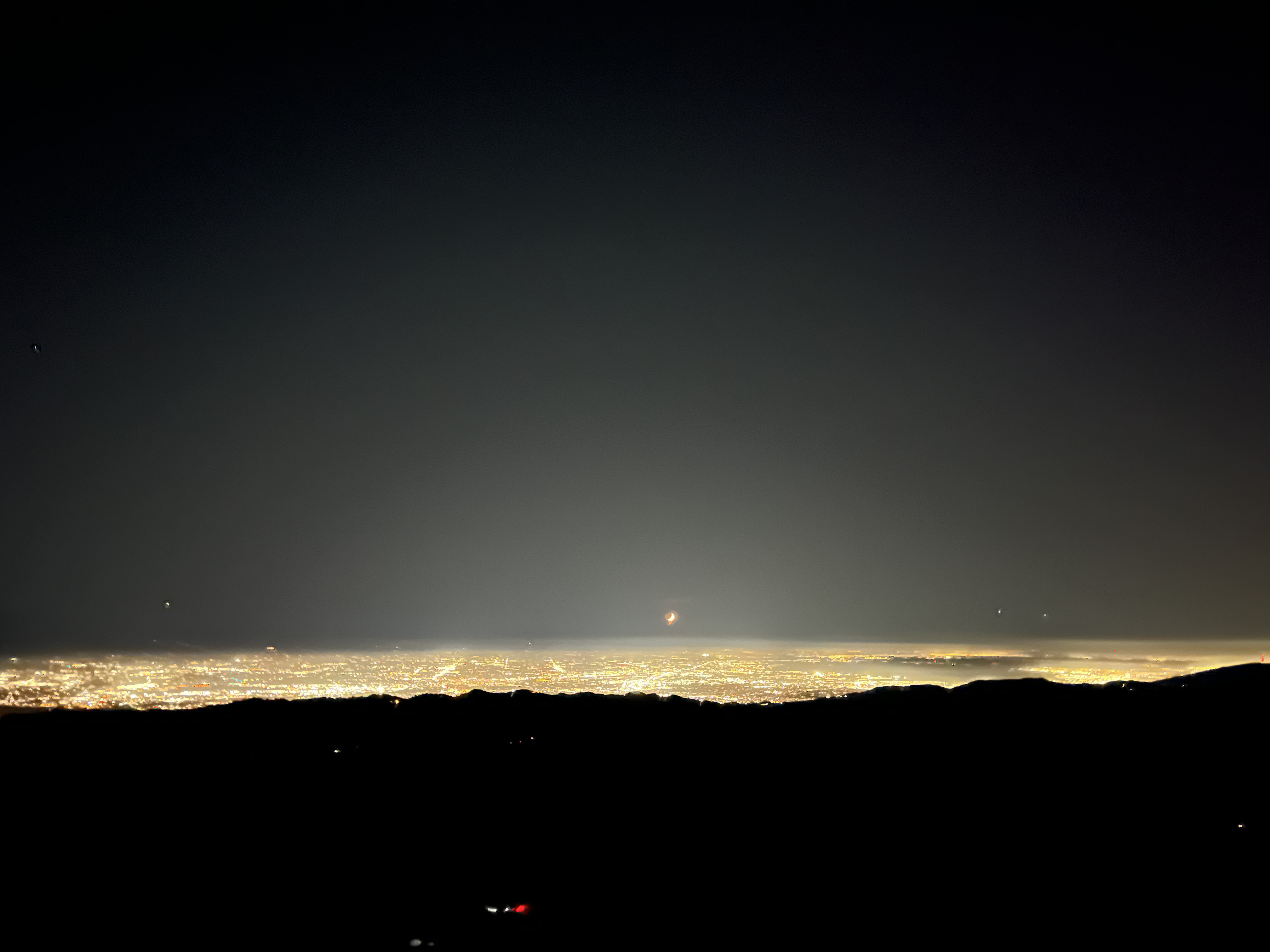 Moon above light polluted San Jose